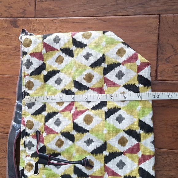 NWT Stephanie Johnson Tote Bag Geometric Pattern Green Yellow Black - Picture 9 of 11